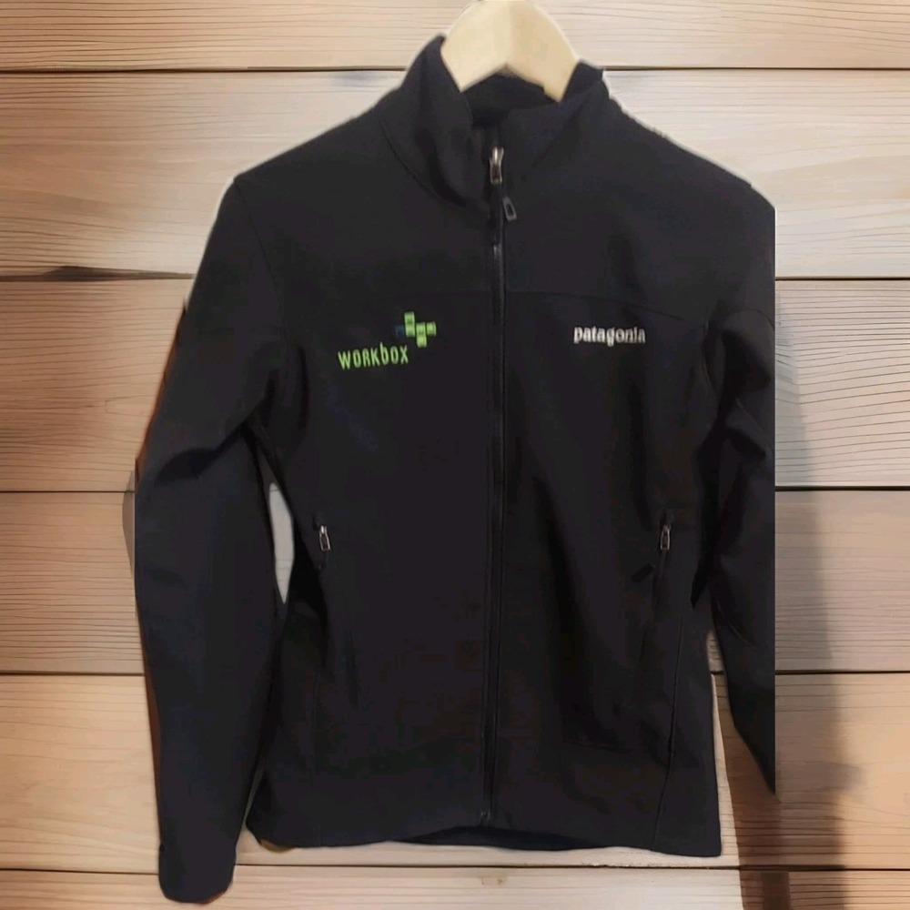 Patagonia Fleece Jacket Womens Small Black Full Zip Hike Workbox Company - Picture 1 of 7
